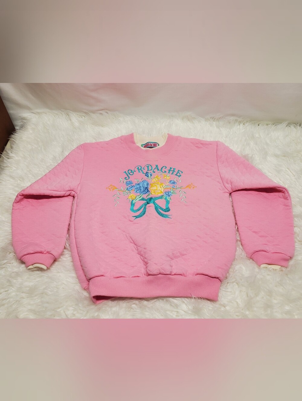 Nwot Vintage 90s jordache sweater rare y2k Floral collared Quilted sweatshirt
